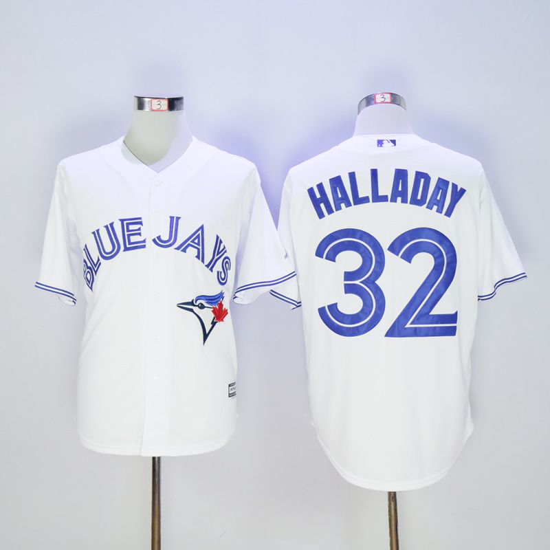 Men Toronto Blue Jays #32 Halladay White MLB Jerseys->toronto blue jays->MLB Jersey